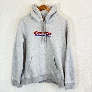 Costco Wholesale Hoodie Sweatshirt Pullover Embroidered Grey Unisex M/L